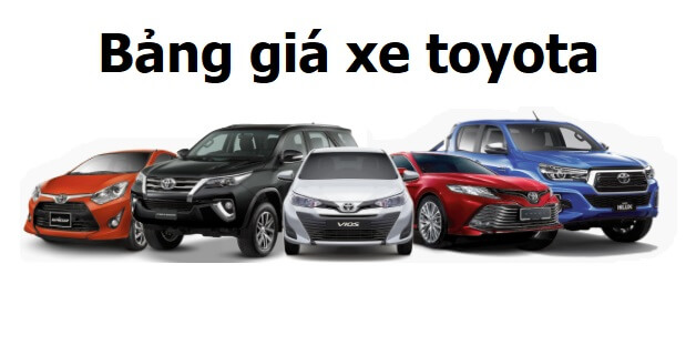 Giá xe Toyota mới nhất  Toyota Phú Tài Đức Hà Tĩnh  Bảng giá xe Toyota